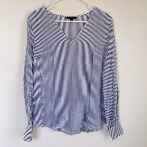 Banana Republic blue and white striped top